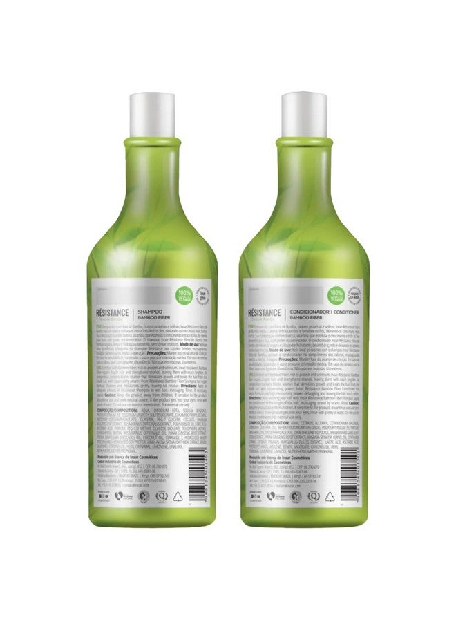 Inoar Resistance Bambu Shampoo & Conditioner Duo Maintains Hair’S Strength And Shine Biotin Hair Product Anti Frizz Vegan Hair Product Cruelty Free Haircare For Men And Women (33.1 Oz) - Image 2
