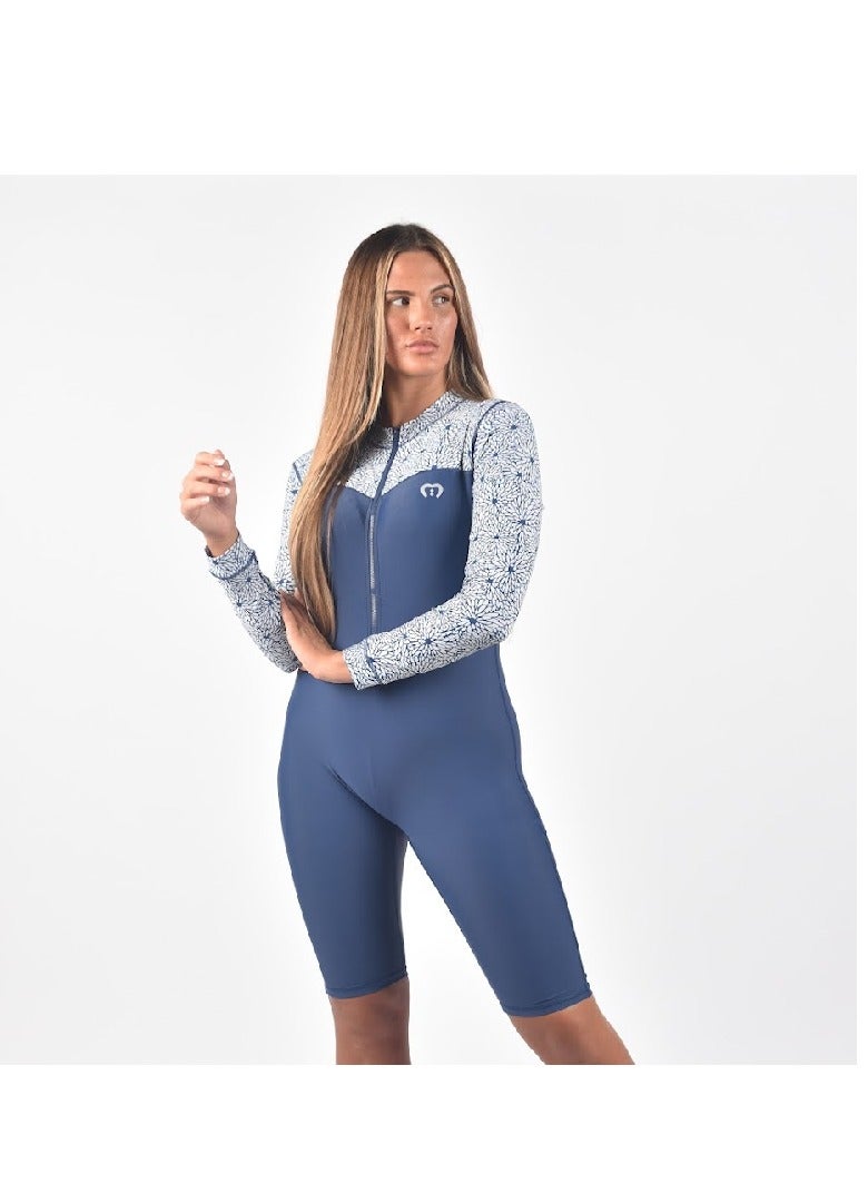 modestly active Long Sleeve/ Short Leg All-in-One Swimwear Suit Hollie Swimwear and Modest Swimwear - Image 1