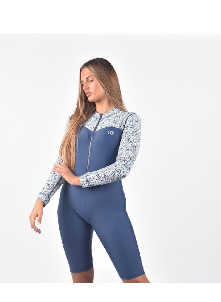 modestly active Long Sleeve/ Short Leg All-in-One Swimwear Suit Hollie Swimwear and Modest Swimwear - Image 2