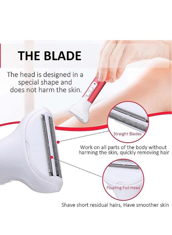 5 in 1 Women's Electric Shaver,Electric Painless Shaver for Women,Lady Razor,Rechargeable Epilator,Wet and Dry Shaver for Body/Legs/Arms/Armpit/Facial/Lips/Eyebrow/Nose Hair - Image 4