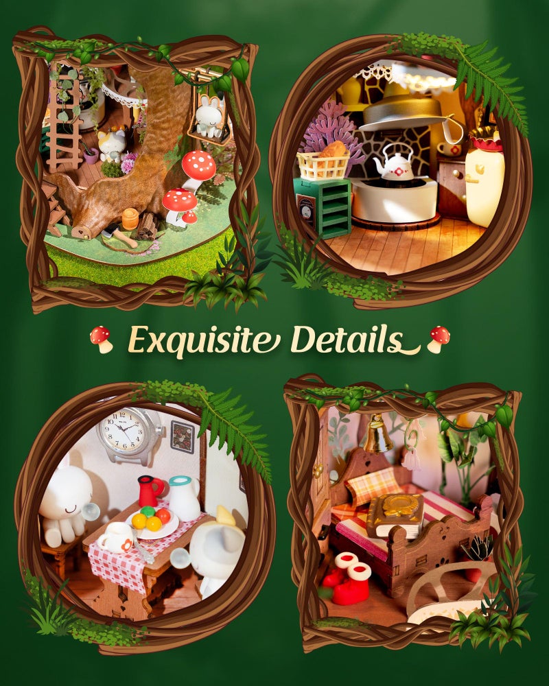 Rolife DIY Miniature House Kit Tree House, Tiny House Model House Building Kit for Teens, DIY Crafts for Adults, Birthday/Halloween for Parents Friends (Fairytale Tree House) - Image 5