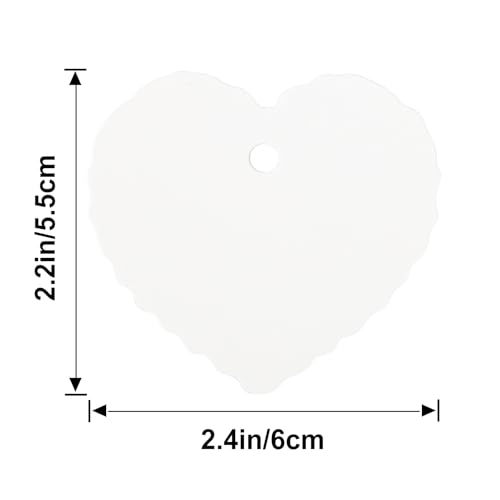 G2PLUS White Gift Tags with String, 100PCS Heart Gift Tags, Blank Paper Hang Tag, Valentines Heart Shaped Name Label Tag for Present Wrapping, Valentine, Wedding Party Favors - Image 2