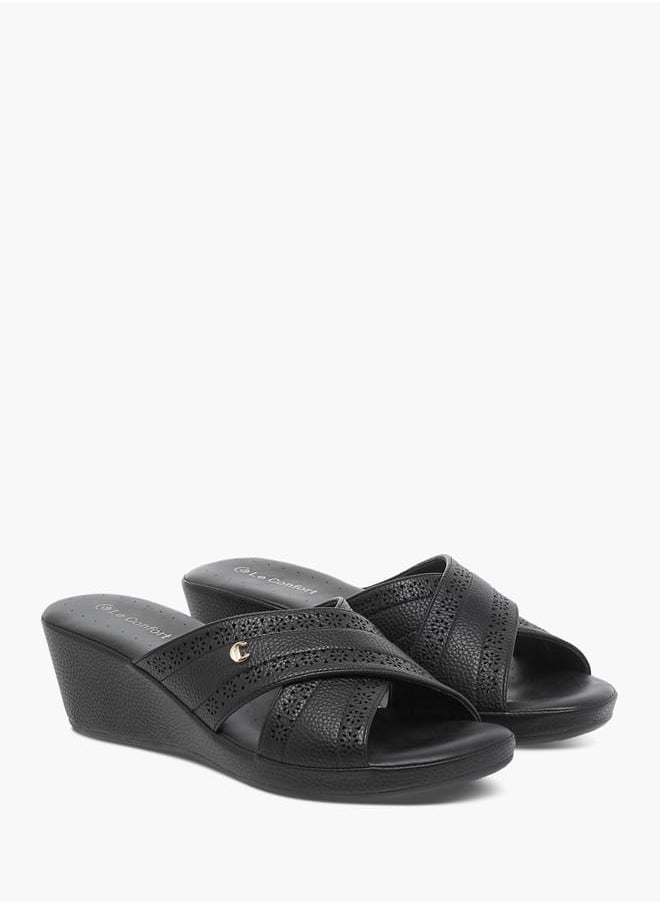 Le Confort Lazer Cut Slip-On Sandals  - Image 2