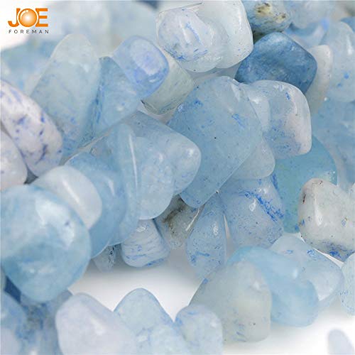 JOE FOREMAN 6-8mm Natural Aquamarine Chips Beads for Jewelry Making Freeform 34" JOE FOREMAN - Image 3