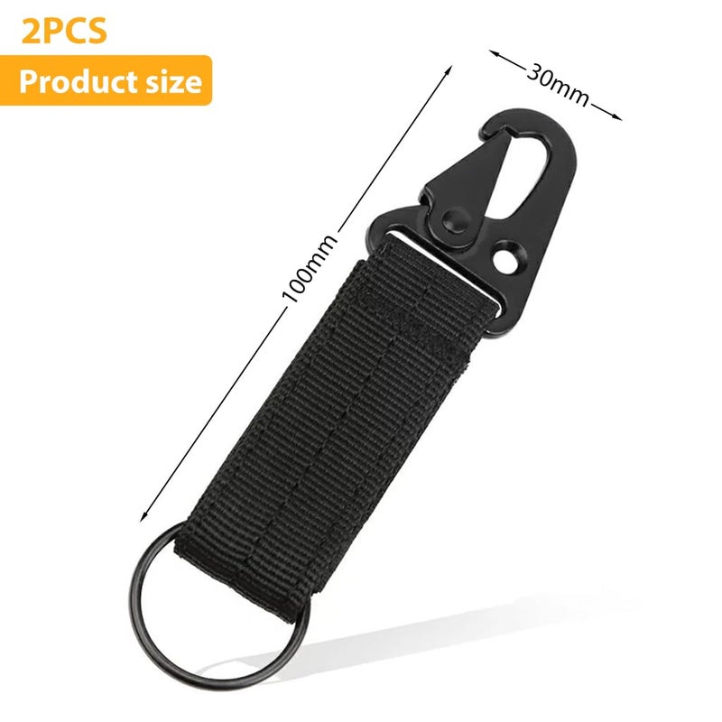 Optifit ® 2Pcs Tactical Keychain for Belt, Backpack, Camping Gear Gadget, Portable Accessory Holder with Quick Release Buckle for Gloves, Keys, Survival Kit, Rope, Belt Keepers with Tactical Gear Clip - Image 3