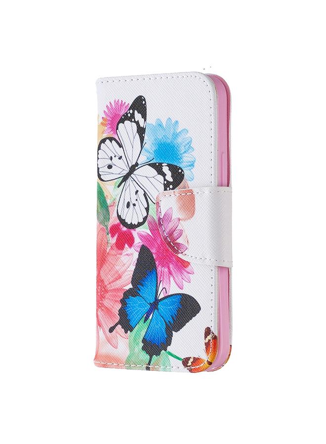 زبون جراب لهاتف iPhone 12 mini بنمط رسم ملون، جراب جلدي قلاب أفقي مع حامل وفتحات للبطاقات ومحفظة - Image 2