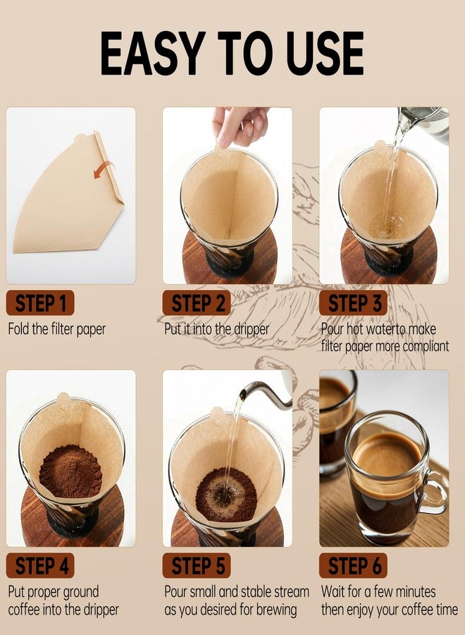 Runhike Cone Coffee Filters #4 Compatible with Technivorm Moccamaster Coffee Maker, 8-12 Cup Paper Coffee Filters Fit for Melitta Ninja Unbleached Coffee Filter for Pour Over and Drip Coffee Maker 100PCS - Image 5