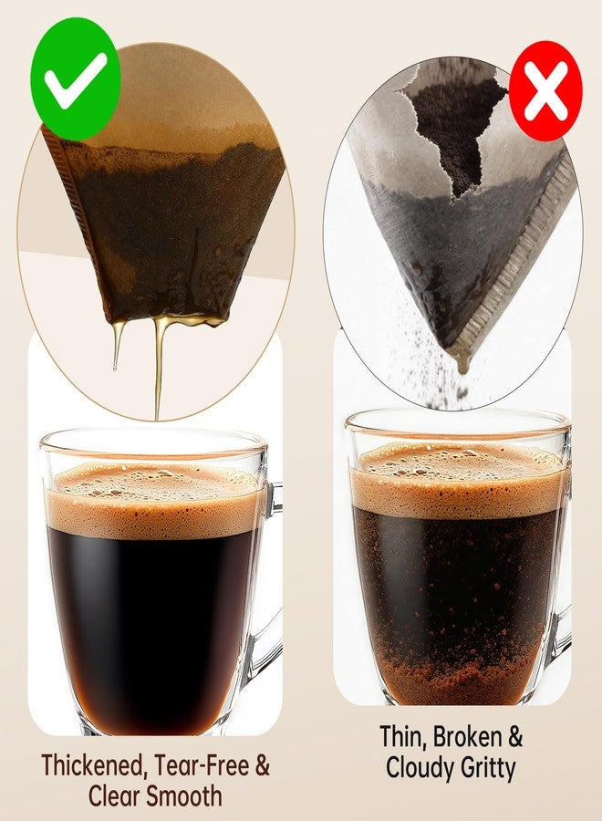 Runhike Cone Coffee Filters #4 Compatible with Technivorm Moccamaster Coffee Maker, 8-12 Cup Paper Coffee Filters Fit for Melitta Ninja Unbleached Coffee Filter for Pour Over and Drip Coffee Maker 100PCS - Image 4