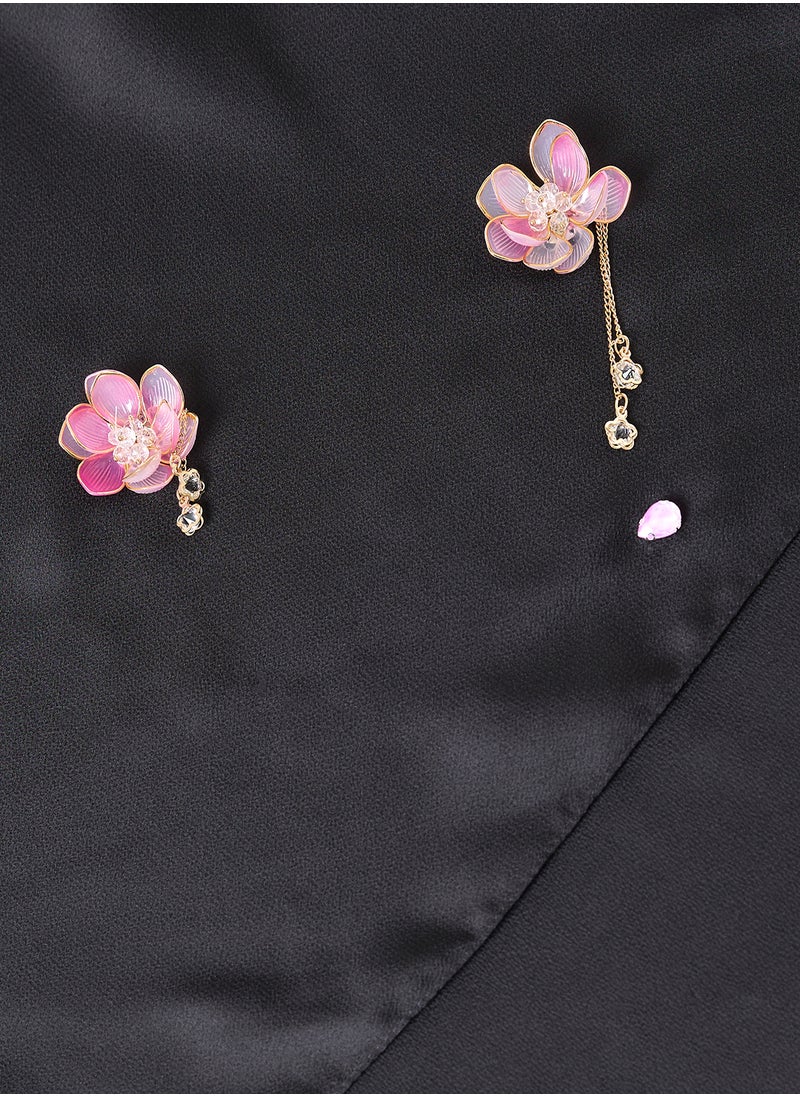 Khizana Floral Embellished Long Hijab Scarf  - Image 2