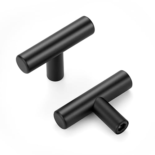 HOME EDIT 10 Pack Matte Black Cabinet Knobs 2 Inch - Black Drawer Knobs Single Hole Black T Bar Hardware Drawer Pulls for Kitchen Cabinets and Dressers - Image 1