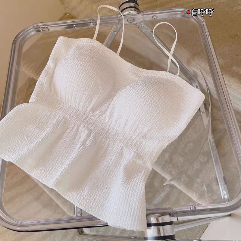 Live broadcast bubble milk puff strip small vest latex breast pad seamless anti-sagging underwear anti-light mask accessory breast tube female Champagne color