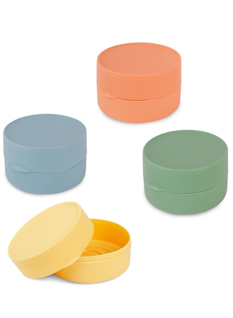 Excefore Travel Soap Box Holder Case, 4 Pcs Portable Leak Proof Round Soap Dishes Container with Lid for Shower Gym Bathroom(4 Small) - Image 1