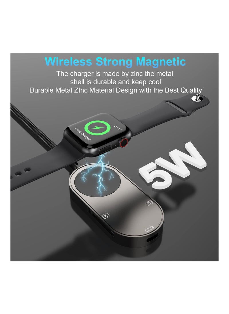 Y&D 4-in-1 Charger Fit for Apple Watch +SD/TF Card Reader iPhone/iPad,4FT Portable iWatch Magnetic Cable Series SE/8/7/6/5 with SD/Micro SD Slot and USB C Port OTG iPhone/ipad  - Image 1