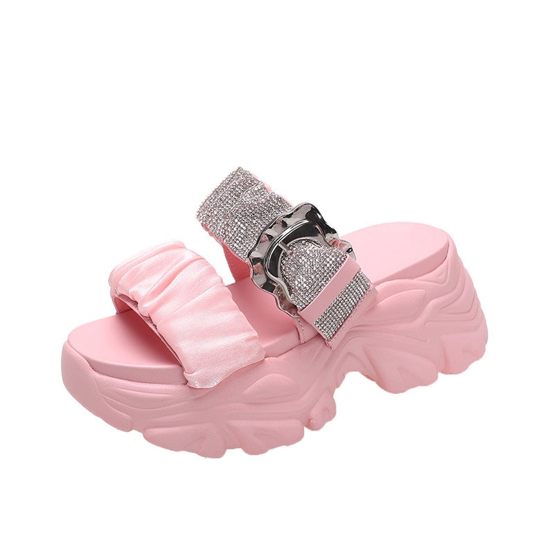 New Summer Sports New Sandals Women'S 2024 Fashion Internet Popular Popular All-Match Lightweight Thick Sole Heightening Shoes - Image 1