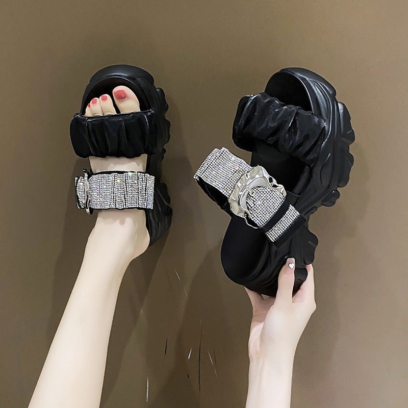New Summer Sports New Sandals Women'S 2024 Fashion Internet Popular Popular All-Match Lightweight Thick Sole Heightening Shoes - Image 4