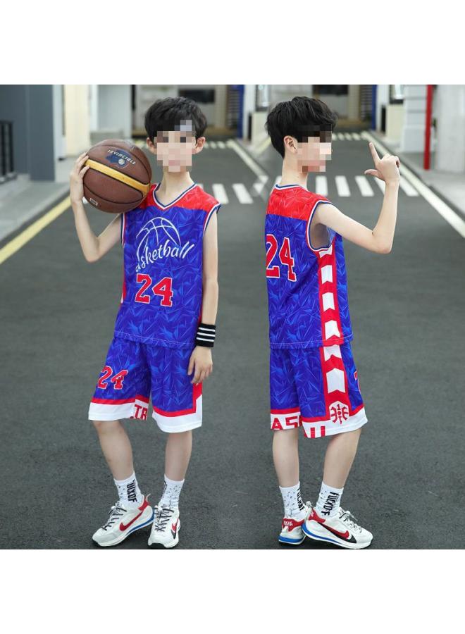 Song Feng Ya Children's Basketball Suit Sports Suit Boy's No.24 Kobe Jersey Summer Student Sleeveless Vest Training Team Uniform - Image 4