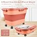 Komzon Rice Storage Containers Collapsible 20 to 30Lbs Food Storage Bin Dispenser with Rolling Wheel and Clear Airtight Lid BPA Free Flour Sugar Cereal and Dog Cat Pet food Containers - Image 2