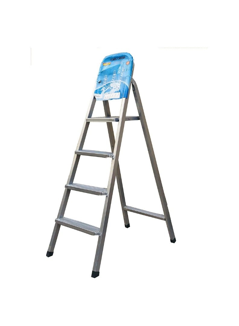 KNP KNP Silver Heavy Duty Steel Ladder (4 Step) ladder is designed to provide exceptional stability and durability for a wide range of tasks, from maintenance and painting to repairs and storage. 