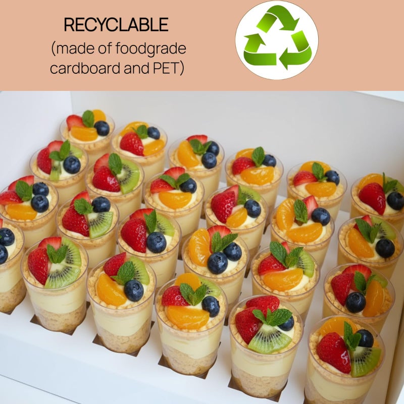JRWTY Dessert Shooter Boxes, 6-Pack, Holds 24 Count 3 oz Dessert Shooters, Food-Grade Carrier Containers - Image 4