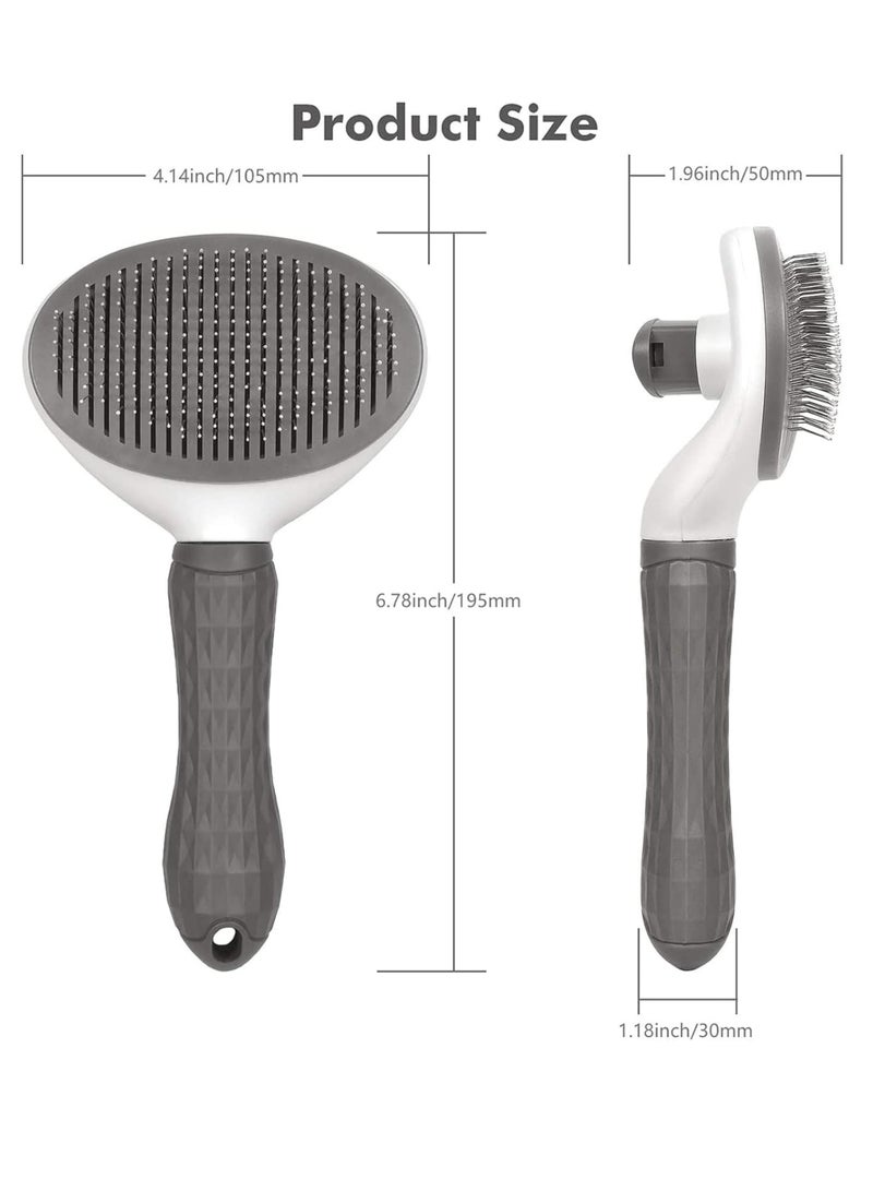 Cat Brush Grooming Comb,Self Cleaning Slicker Brushes with Smooth handle,Pet Grooming Tool with Cleaning Button for Cat Dog Shedding Tools Massage Clean Tangled Brus - Image 3