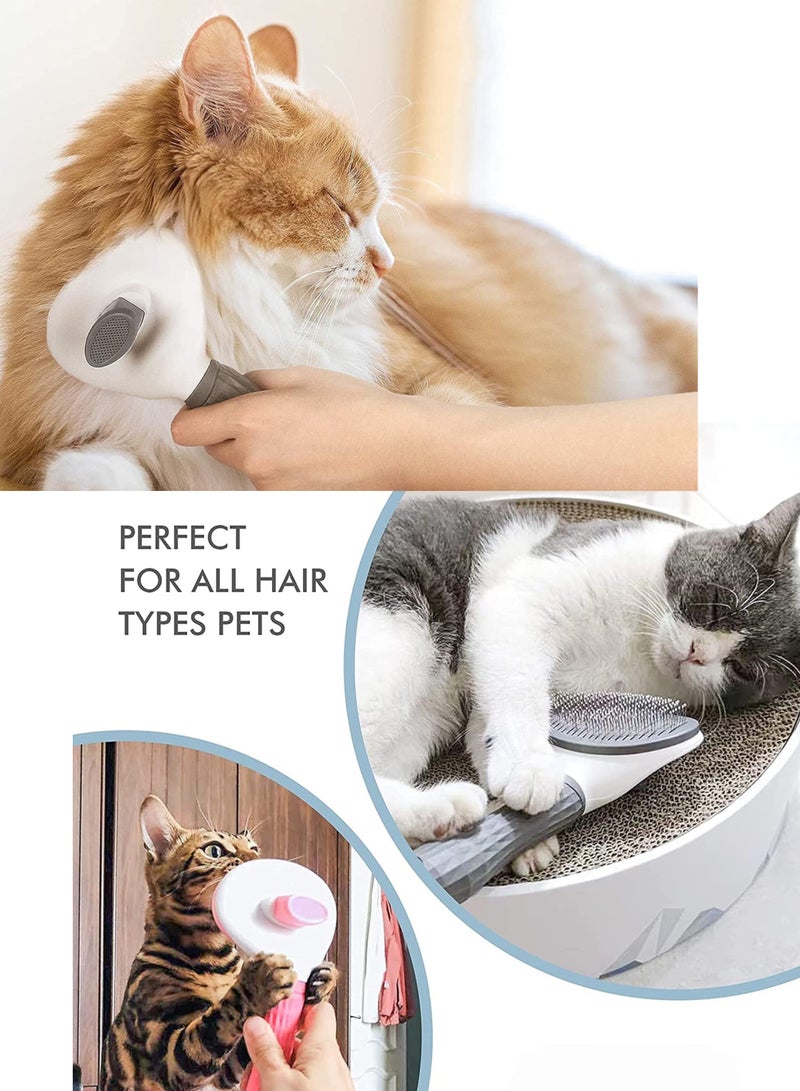 Cat Brush Grooming Comb,Self Cleaning Slicker Brushes with Smooth handle,Pet Grooming Tool with Cleaning Button for Cat Dog Shedding Tools Massage Clean Tangled Brus - Image 5