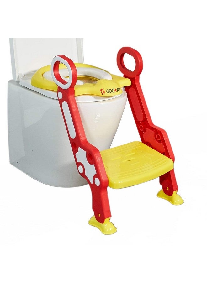GOCART WITH G LOGO Gocart with G Logo Foldable Baby Potty Trainer Chair Seat with Step Ladder(Red) - Plastic - Image 1