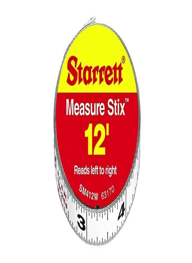 ستارريت شريط لاصق LS STARRETT SM412W بقياس 1/2 بوصة × 12 قدمًا مع دعامة لاصقة، 1/القطعة - Image 1