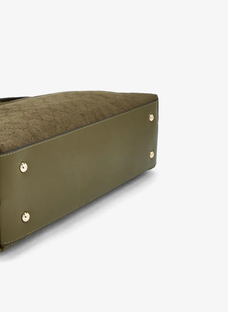 Elle GREEN Suede Shoulder Bag With Zip Closure for Women | Best Price UAE