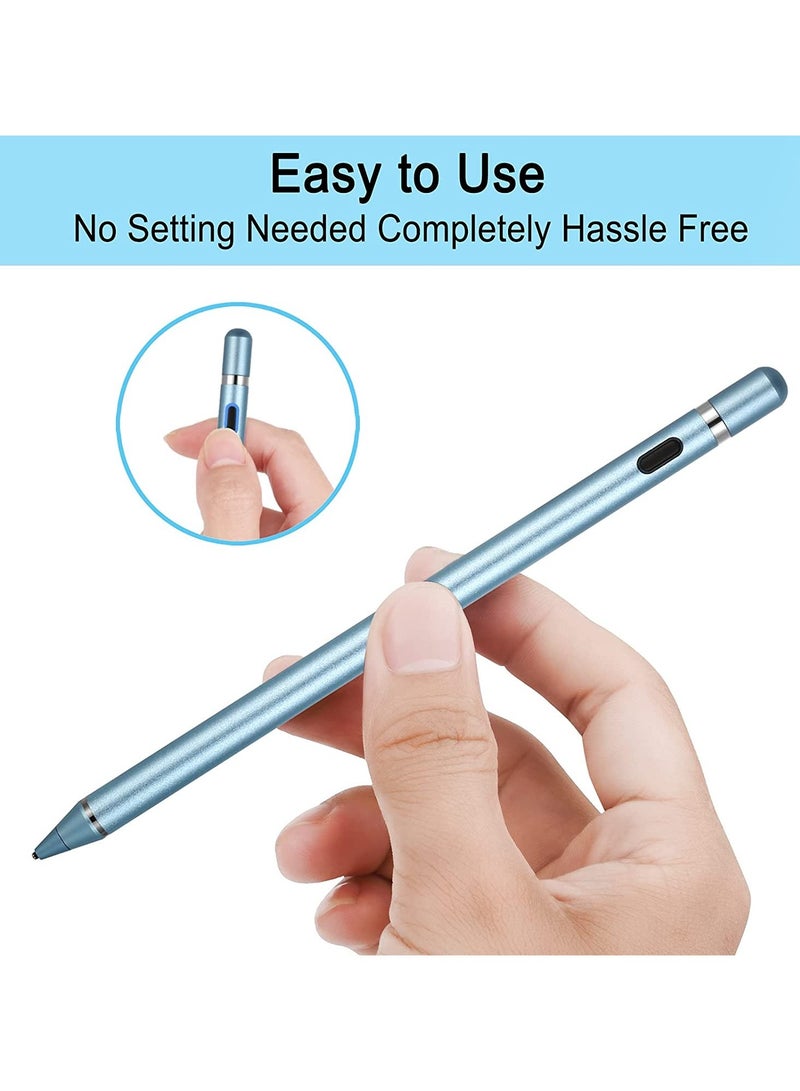 ELTRAZONE Active Stylus Pens for Touch Screens,1.5mm Fine Point Rechargeable Digital Pencil Capacitive Pen Fine Point Stylist Pen Pencil Compatible with i-Phone i-Pad and Other Tablets (Blue) - Image 4