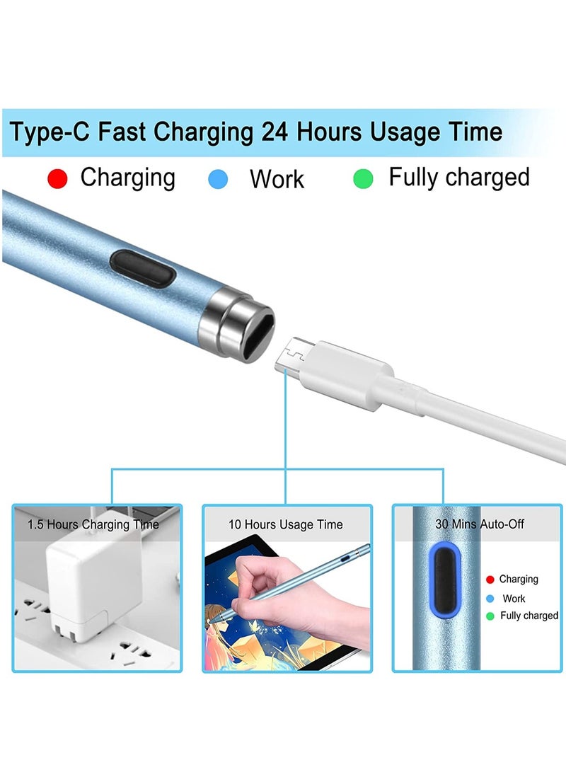 ELTRAZONE Active Stylus Pens for Touch Screens,1.5mm Fine Point Rechargeable Digital Pencil Capacitive Pen Fine Point Stylist Pen Pencil Compatible with i-Phone i-Pad and Other Tablets (Blue) - Image 5