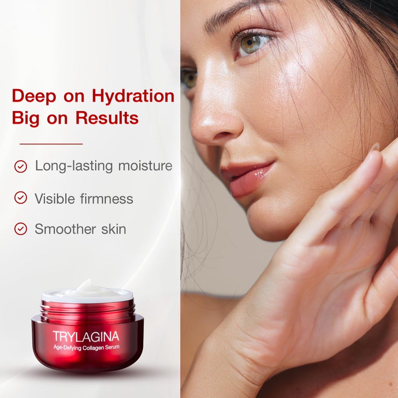 Trylagina 12X Age-Defying Collagen Serum, Anti Aging Face Cream, Anti Wrinkle Cream for Women, Face cream for Women, Anti Aging Skin Care, Brightening Serum, Hydration - 1.05oz - Image 4
