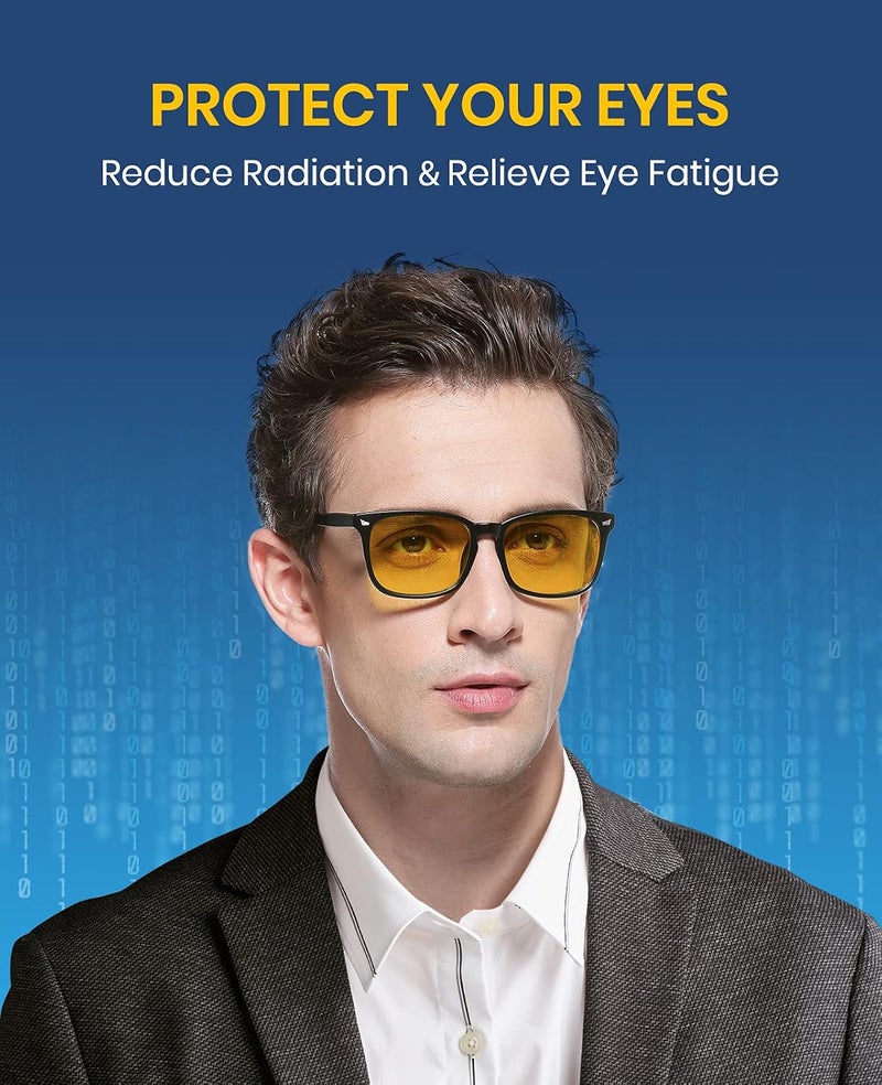 Gaming Glasses for Men Women Blue Light Glasses for Computer Screen Reduce Eye Strain Sleep Better 8082 - Image 3