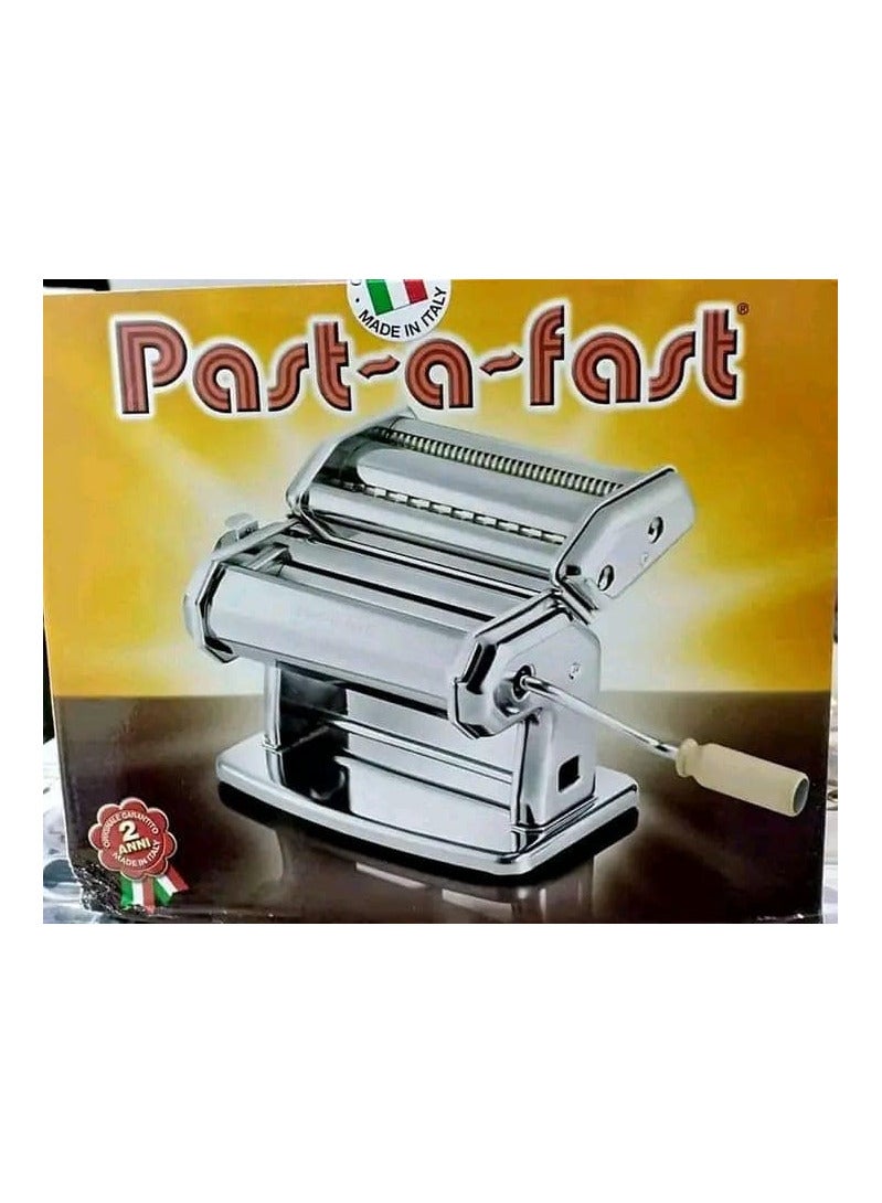 بيتوني ماكينة صنع المكرونة من باست فاست، ماكينة ايطالية 180 من الستانلس ستيل، بكرات لصنع نودلز وقطاعة تعمل بالضغط اليدوي، مجموعة أدوات مطبخ لصنع المكرونة -1 قطعة  فضي، موديل 0741393903003 - Image 2