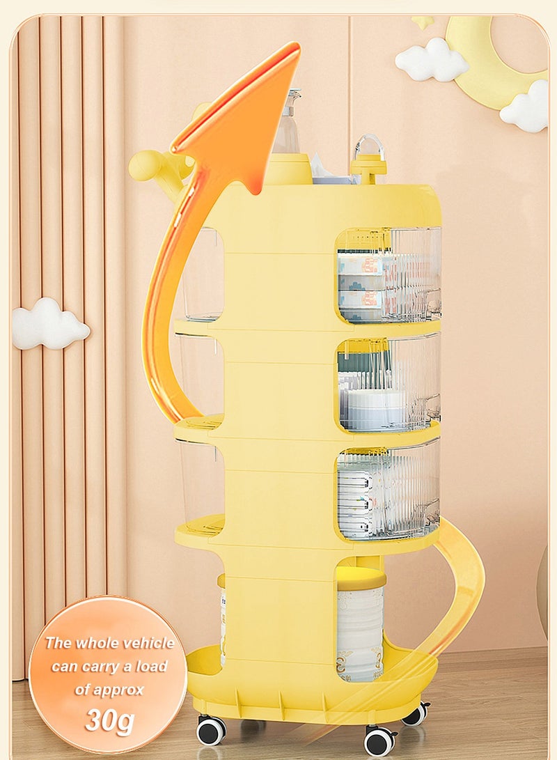 Multifunctional Storage Shelves For Baby With Movable Wheels