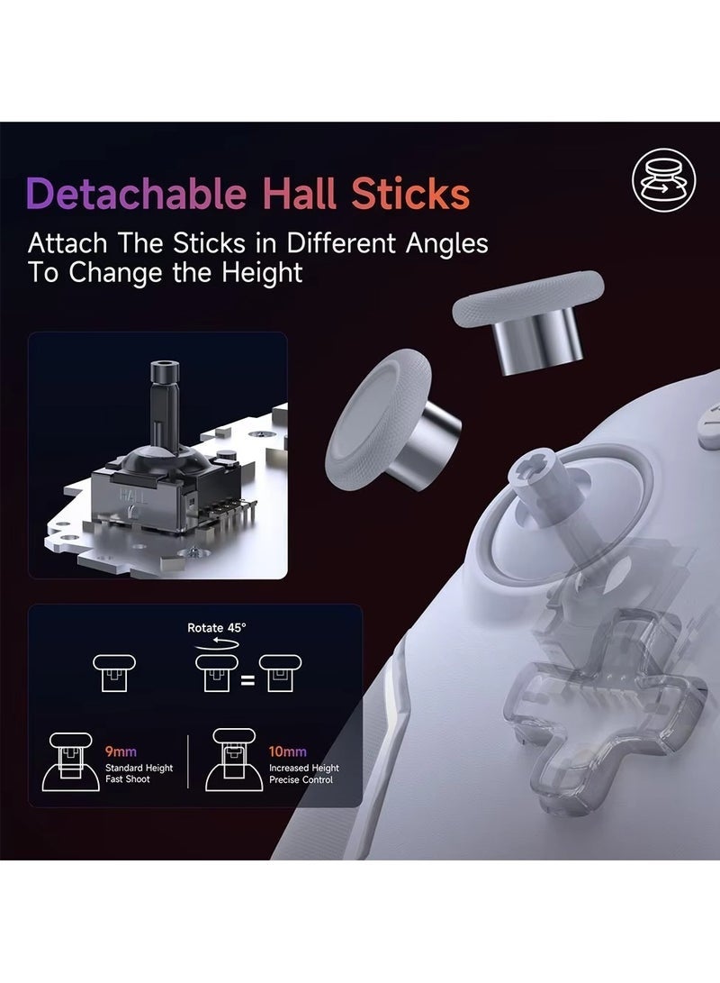 EasySMX X20 Wireless Gamepad Enhanced Controller Compatible with PC/NS/TV/Phone/Laptop, Hall Micro Triggers Joystick RGB Effect - Image 5