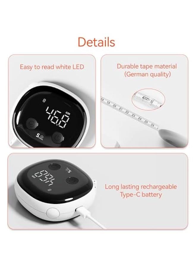 Arabest Fitdays Smart Body Tape Measure | Bluetooth Body Fat BMI Tool with LED HD Display & Auto-Retract | Fitness & Weight Loss Tracker for Waist/HIPS/Arms | Fitdays App Sync (Black)  - Image 2