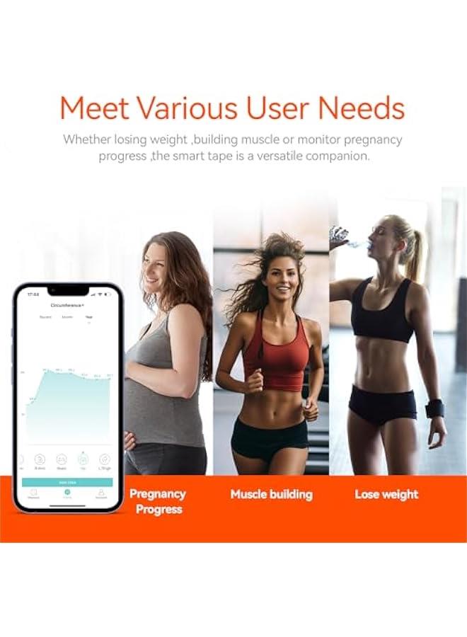 Arabest Fitdays Smart Body Tape Measure | Bluetooth Body Fat BMI Tool with LED HD Display & Auto-Retract | Fitness & Weight Loss Tracker for Waist/HIPS/Arms | Fitdays App Sync (Black)  - Image 4