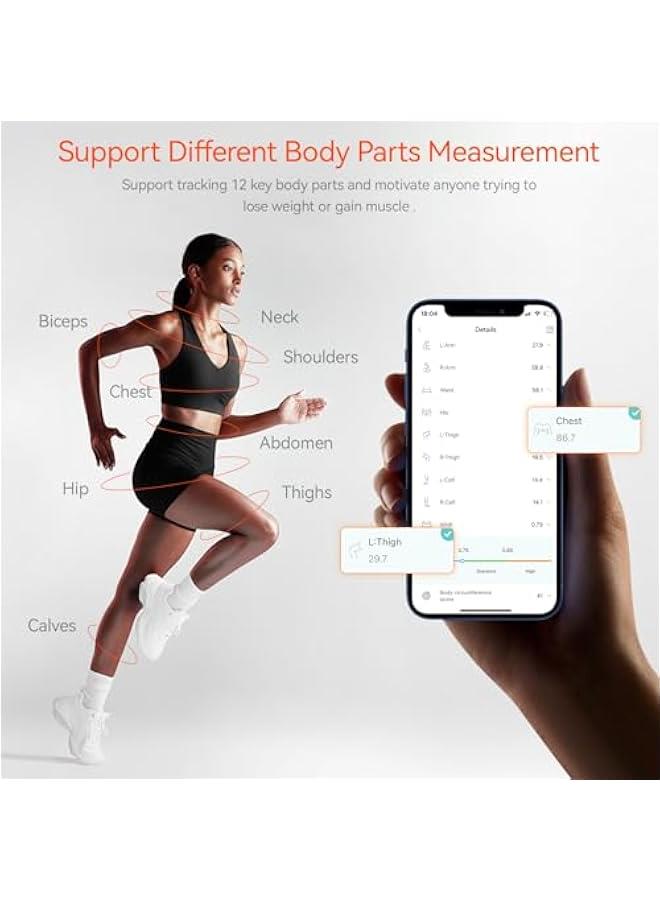 Arabest Fitdays Smart Body Tape Measure | Bluetooth Body Fat BMI Tool with LED HD Display & Auto-Retract | Fitness & Weight Loss Tracker for Waist/HIPS/Arms | Fitdays App Sync (Black)  - Image 5