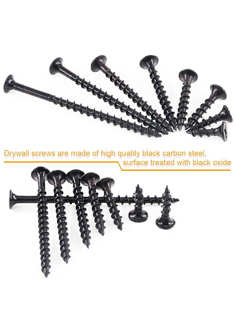 Rustark Rustark 390-Pcs #7 Coarse Thread Drywall Screw with Phillips Drive Black Oxide Finsh Bugle Head Wood Screws Assortment Kit Ideal for Drywall Sheetrock  - Image 5