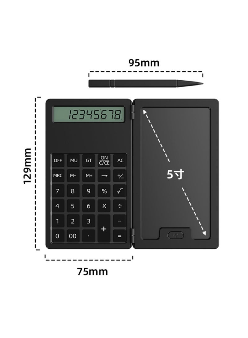 Student Scientific Calculator Large Screen Mathematical Calculator with Notepad Suitable for Primary School, Junior High School, High School and University, Writing Board with Stylus (Black) - Image 2