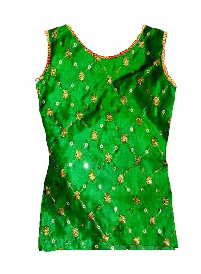 HIBA CREATIONS Baby Girl Tricolor White lehenga green choli with orange dupatta 3-6 months - Image 4