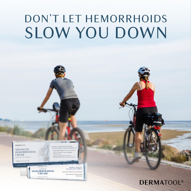 DERMATOOL علاج البواسير - كريم متقدم للبواسير 5% ليدوكائين وفينيل إفرين - علاج انكماش البواسير - تخفيف سريع للألم، والتورم، والنزيف، والحكة، والحرقة - الشقوق والبواسير - Image 5