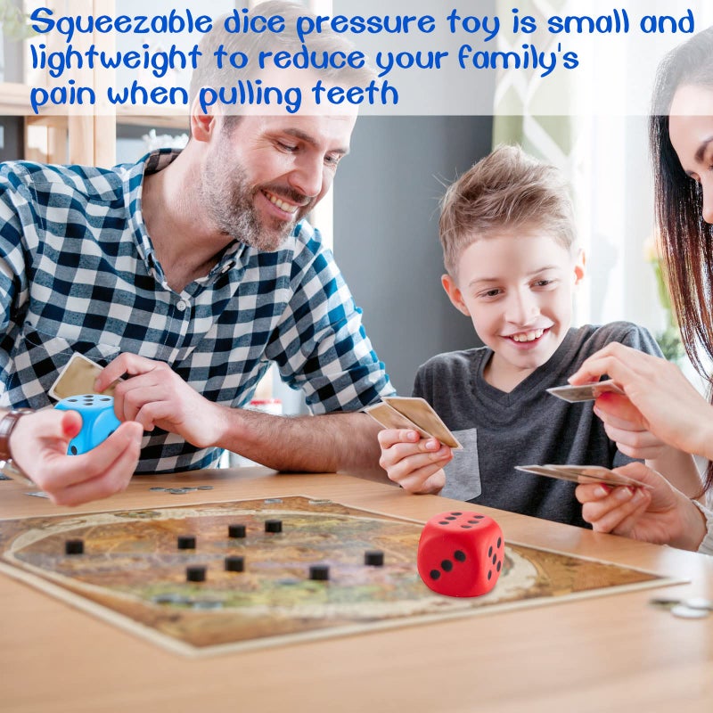 Zomiboo 2 Pcs Large Foam Dice for Classroom Soft Jumbo 6 Sided Giant Dice Educational Learning Squeeze Anxiety Stress Relieve Toy Gifts for Christmas Adults Kids Board Game(Red, Blue,2.3 Inch) - Image 5