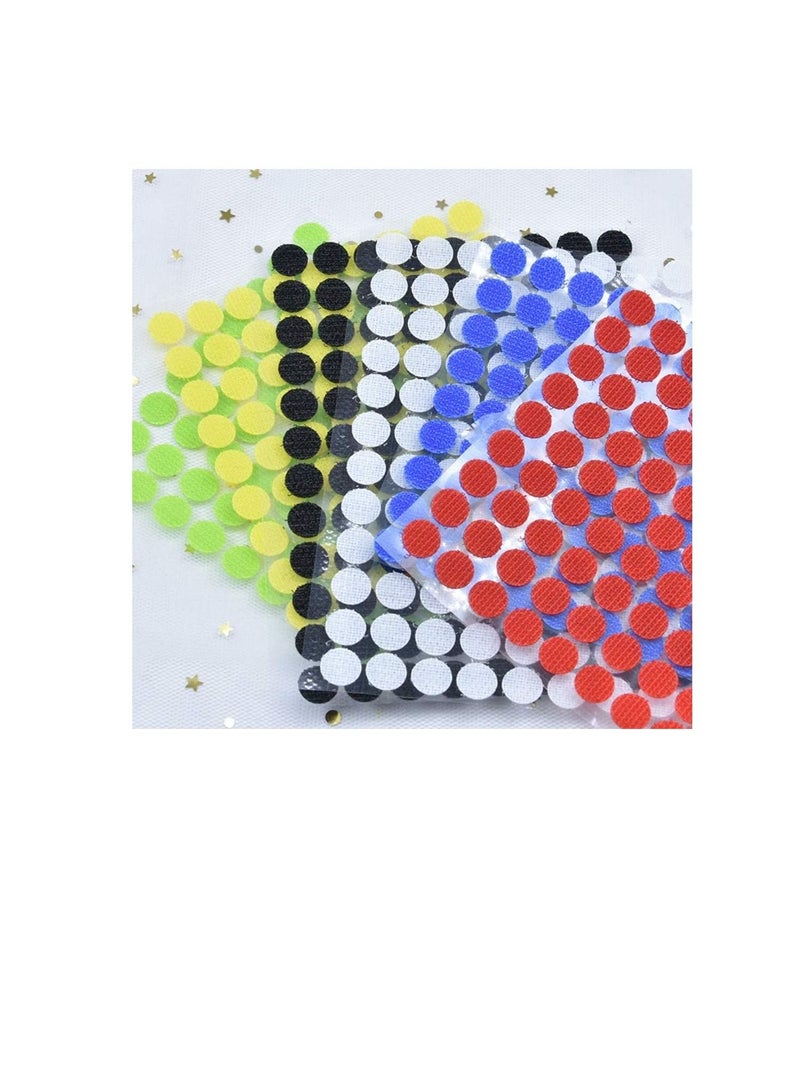 Rapex 10mm Dia Nylon Fabric Sticky Back Round Coins Hook & Loop Self Adhesive Fastener Dots Tapes Hook Loop Tape (Blue x 100 coins, 10mm) - Image 3