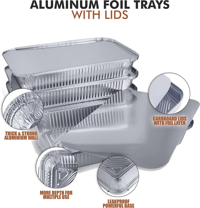 V4L Aluminium Foil Containers with Lid - 250 ml, 25 Pieces, Multicolour - Image 3
