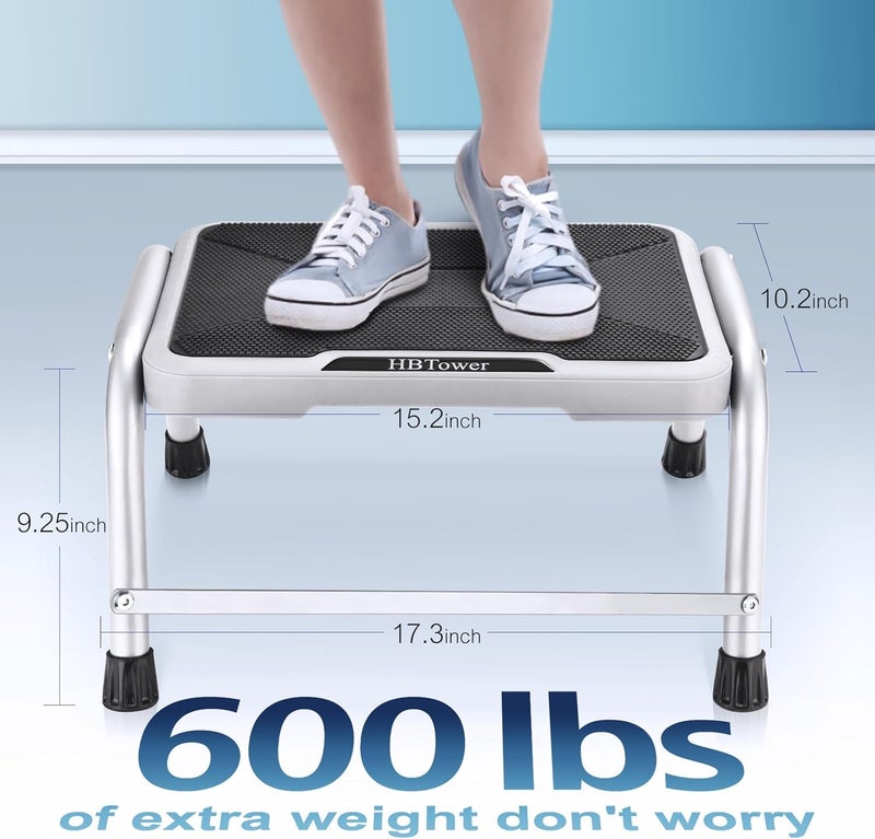 HBTower Step Stool, Step Stools for Adults Kids with Non-Slip Rubber Feet, Holds Up to 600 lbs, Lightweight Stepping Stools for Bedroom Kitchen Bathroom, Bed Steps for High Beds - Image 2
