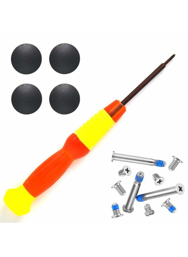 Padarsey 4 Pack Rubber Case Feet with Screws Screwdriver Kit Set Compatible for Macbook Pro A1278 A1286 A1297 13 15 17 (Not for Retina Display) - Image 1