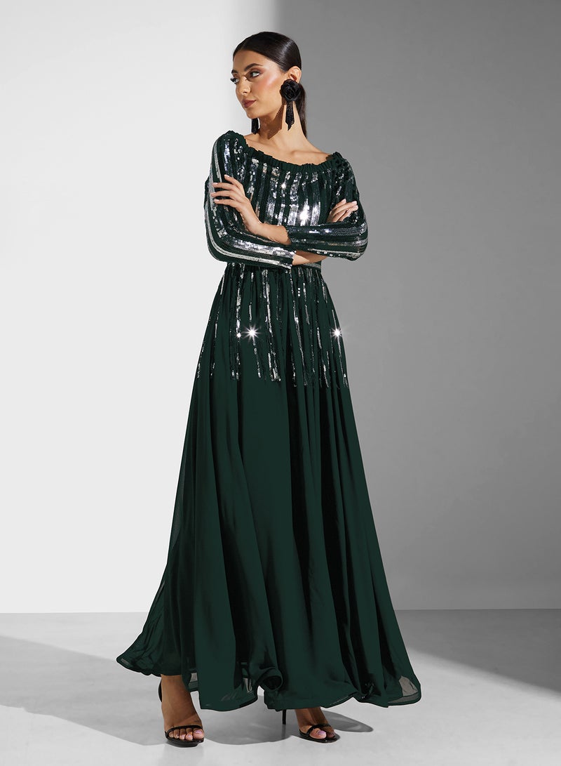 جولدن ابل فستان باردو بتفاصيل ترتر - Image 4