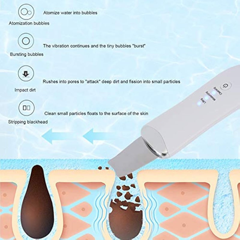 Brrnoo Ultrasonic Facial Cleansing Machine Facial Care Skin Exfoliator Blackhead Remover Facial Scraper Acne Extractor Deep Cleaning Facial Cleaning - Image 5