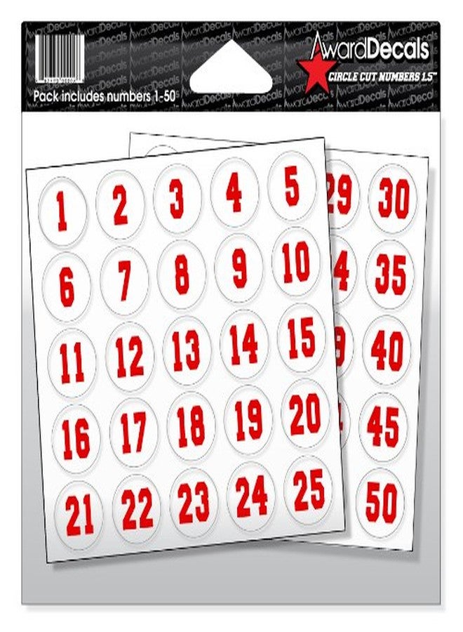 ملصقات أرقام (أحمر على شفاف) للخوذات، دائرة 1.5 بوصة، من 1 إلى 50 (بيسبول، سوفتبول، هوكي، إلخ). ملصقات أصلية فاخرة للخوذات، سمك 20 مل، صنع في الولايات المتحدة الأمريكية منذ عام 1976.